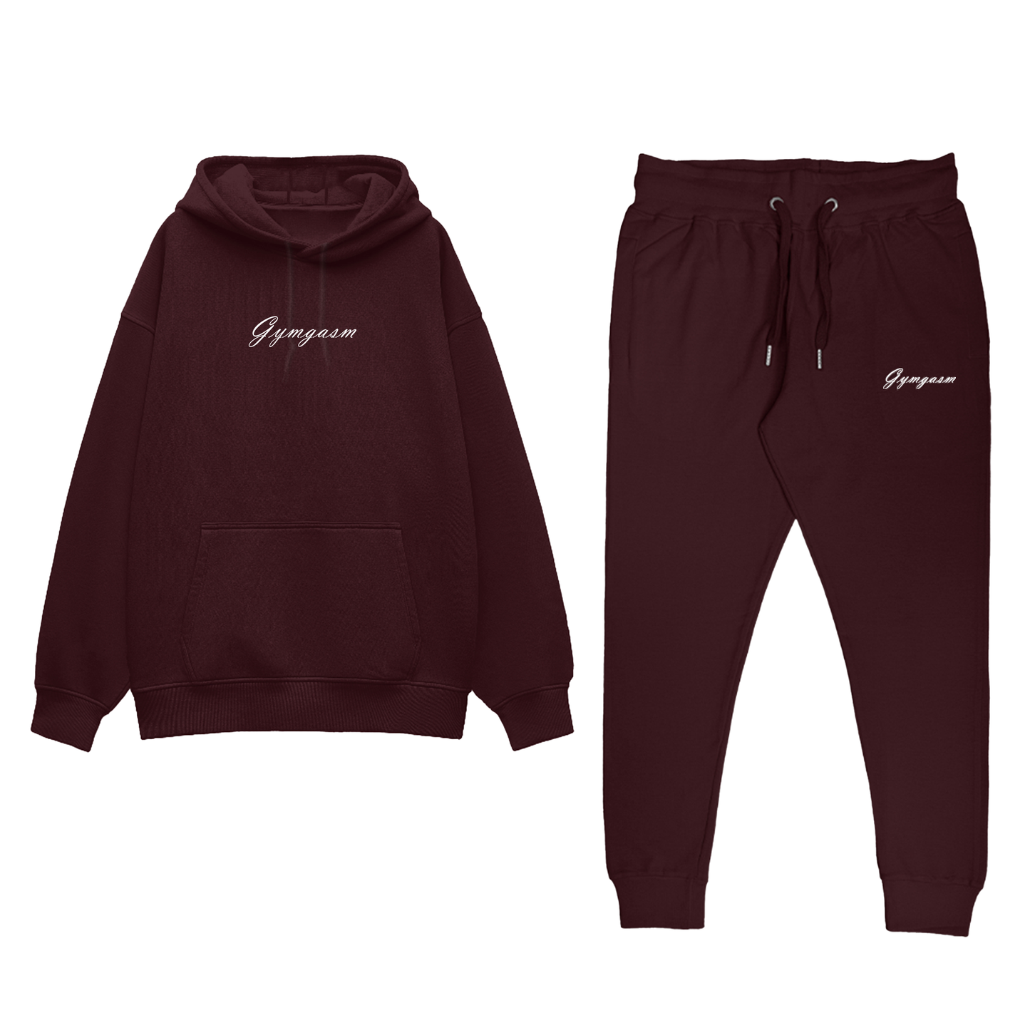 Gymgasm Maroon Hoodie Jogger Combo