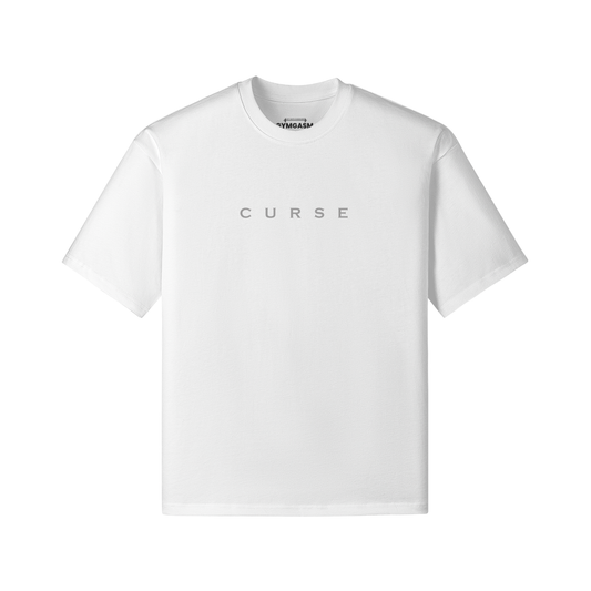 Behind oversized T-shirt