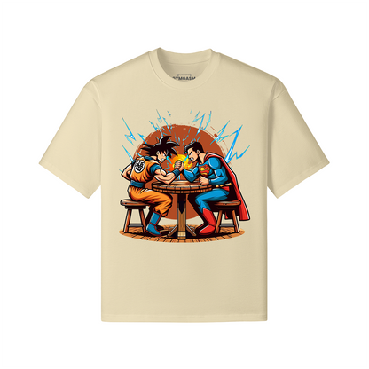 Goku vs Superman Anime Oversized T-Shirt - Epic Battle Design