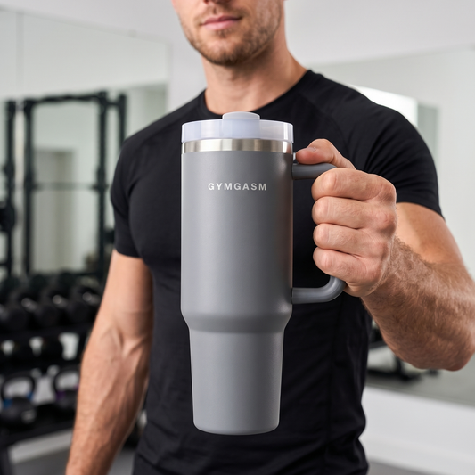 Gymgasm Gray Tumbler