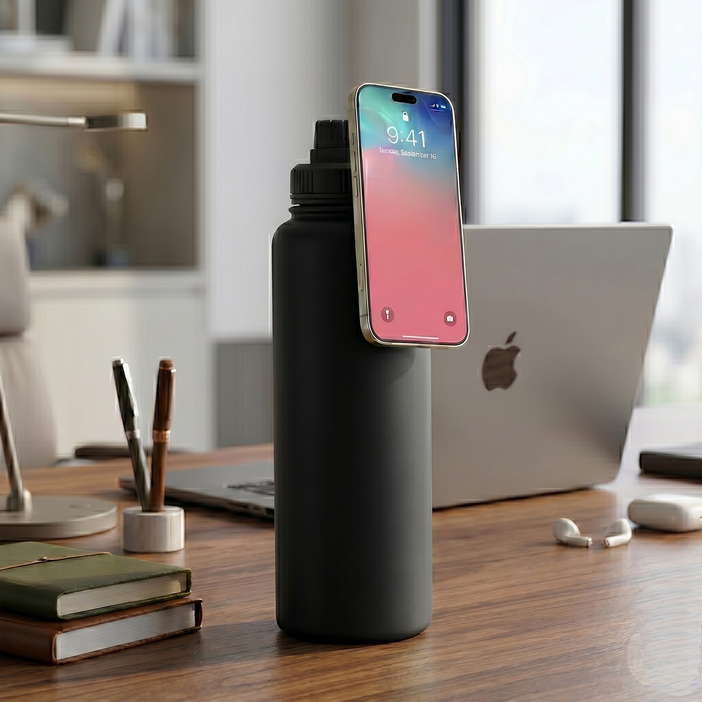 Ring Black Water Bottle