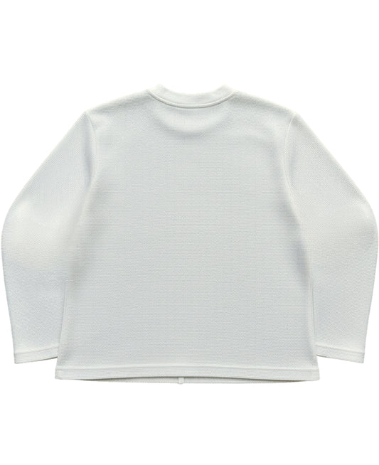 Off-white waffle knit oversized full-sleeve Back Design