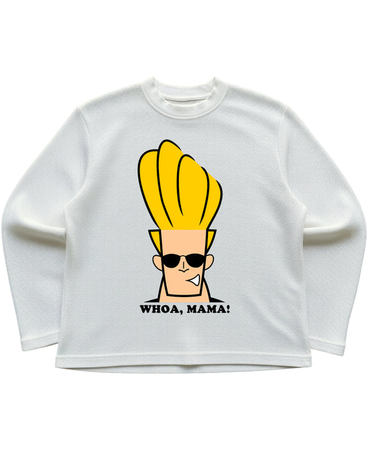 Off-white waffle knit oversized full-sleeve Front Design